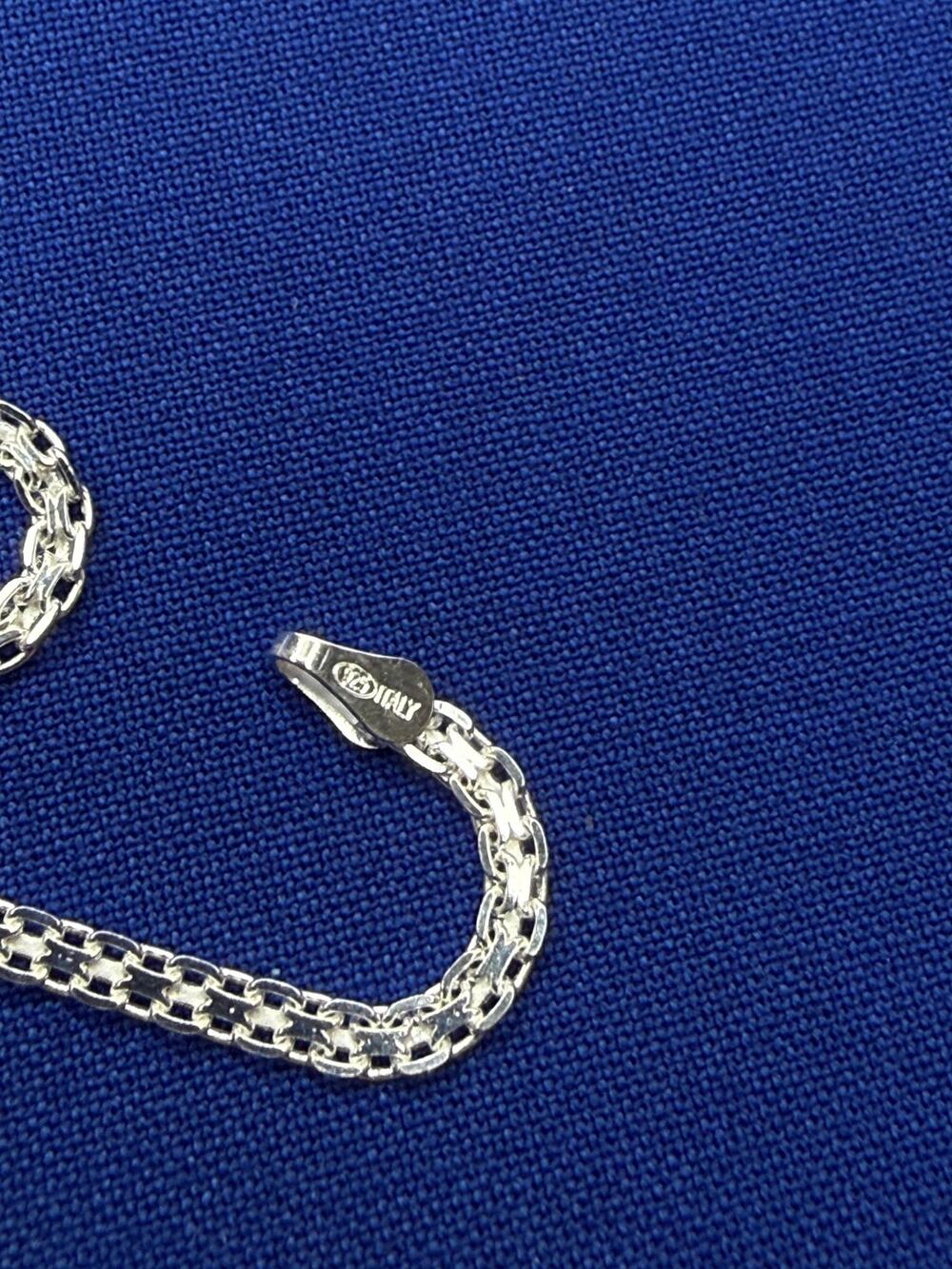 925 Italy Sterling Silver Bismarck Link Bracelet 2.7mm 7in